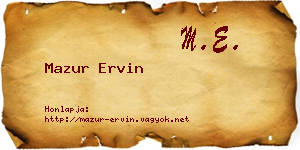 Mazur Ervin névjegykártya