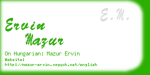 ervin mazur business card